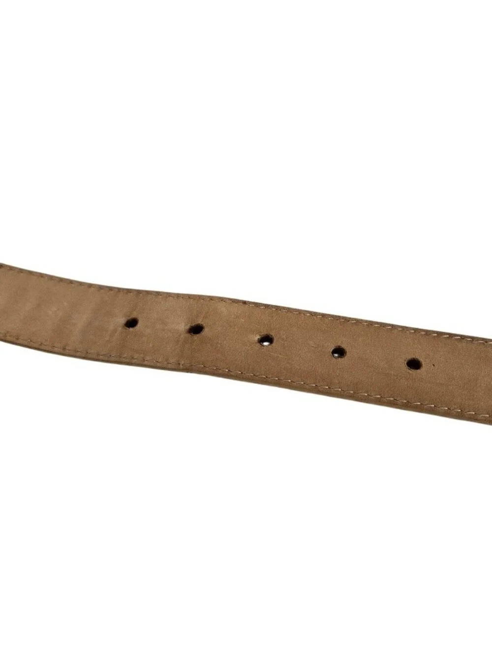 Mario Hernandez Men's Tan Leather Belt with Silver Buckle